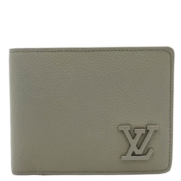Louis Vuitton  Multiple Wallet Aerogram Grained Calfskin Leather Wallet Grey - Picture 1 of 11